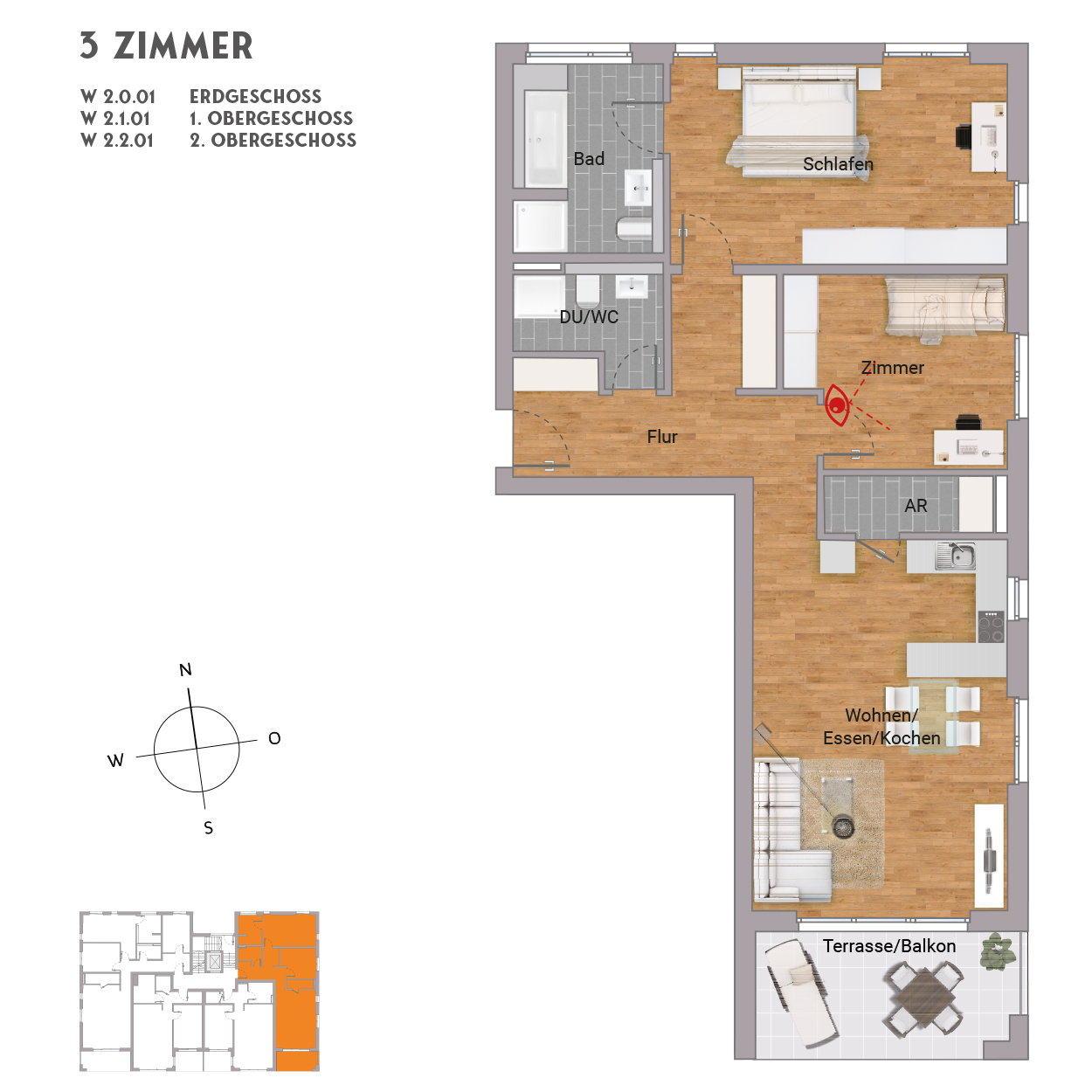 Gemütliche 3-Zimmer-ETW im 1. OG in Rodenbach - Tribus Rodenbach - KB00023/G2/E2/Eh1