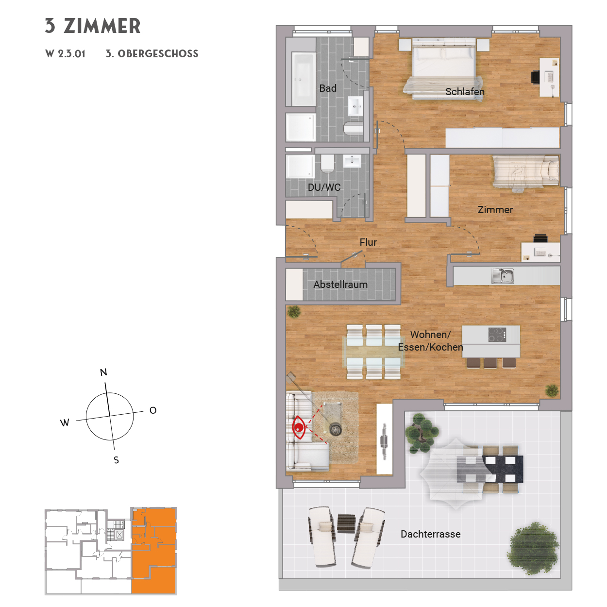 3-Zimmer-ETW im Dachgeschoss in Rodenbach - Tribus Rodenbach - KB00023/G2/E4/Eh1
