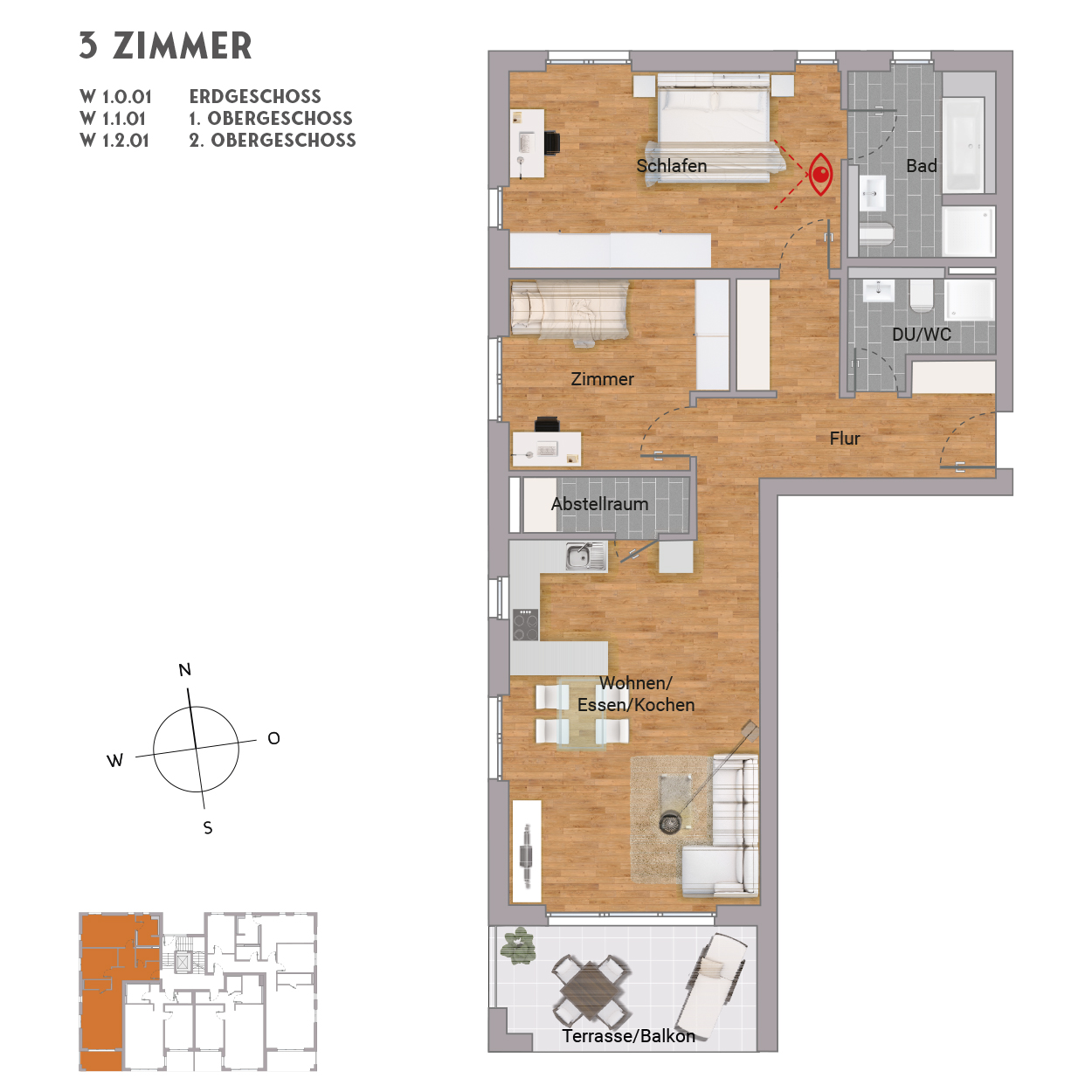 Traumhafte EG ETW mit großzügigem Gartenanteil - 3 Zimmer, 95 m² Wohnfläche - KB00023/G1/E1/Eh1