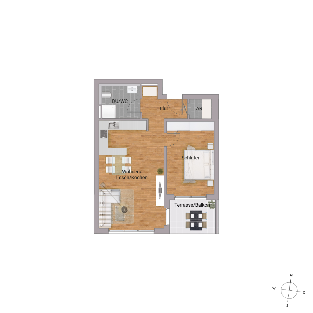 Komfortables Wohnen - 2-Zimmer ETW mit Garten in Rodenbach - KB00013/G1/E1/Eh2 Komfortables Wohnen - 2-Zimmer ETW mit Garten in Rodenbach - KB00013/G1/E1/Eh2