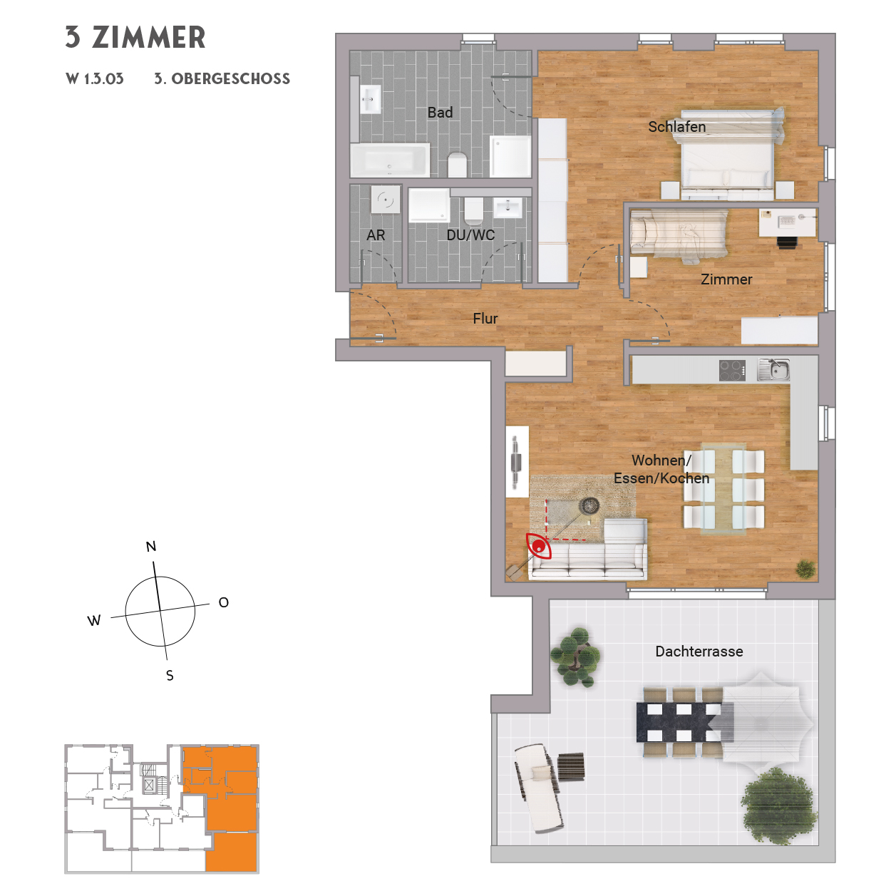Hoch hinaus: 3-Zimmer-ETW in Rodenbach - Tribus Rodenbach - KB00023/G1/E4/Eh3